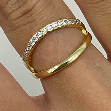 Half Cubic Zirconia 2-Row Band Ring