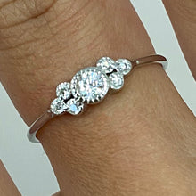 Bezel Cubic Zirconia with 6-Accent Stones Ring