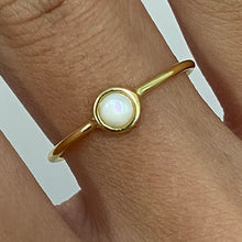 Bezel Set Moon Stone Ring