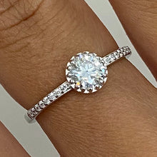 Dotted Bezel Moissanite Solitaire Ring