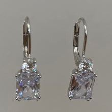 Rectangle Small Round Drop Earrings