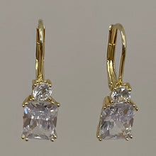 Rectangle Small Round Drop Earrings