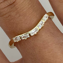 5-Rectangle Cubic Zirconia Swoop Ring