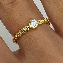 Single Cubic Zirconia Chain Ring