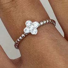 5 Cubic Zirconia Clover Bubble Band Ring