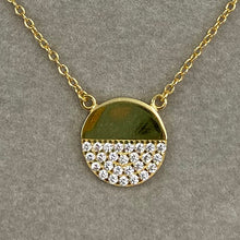 Pave and Smooth Circle Necklace