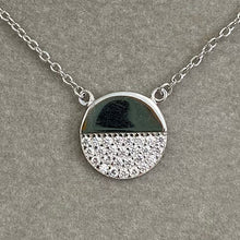 Pave and Smooth Circle Necklace