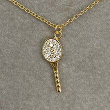 Pave Tennis Racket Necklace