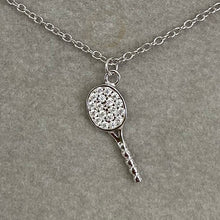 Pave Tennis Racket Necklace