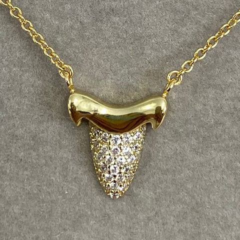 Pave Shark Tooth Necklace