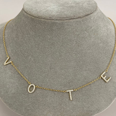 Pave Vote Necklace