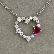 Cubic Zirconia Open Heart Necklace