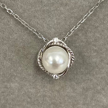 Pearl with Knot & 2 Gems Necklace