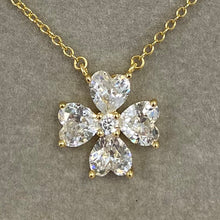 Heart Cubic Zirconia Flower Necklace