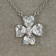 Heart Cubic Zirconia Flower Necklace