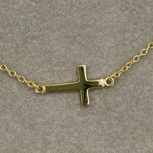 Horizontal Smooth Cross Necklace