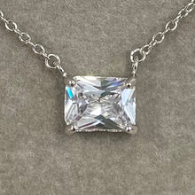 Cubic Zirconia Rectangle Necklace