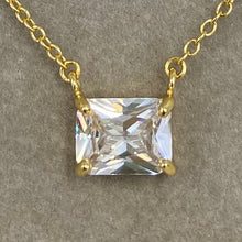 Cubic Zirconia Rectangle Necklace