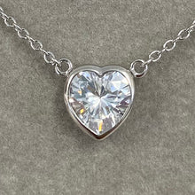 Bezel Cubic Zirconia Heart Necklace