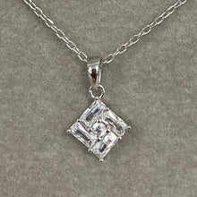 5 Cubic Zirconia Square Necklace