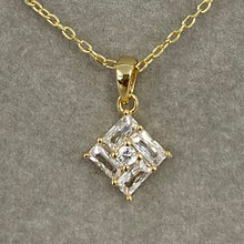 5 Cubic Zirconia Square Necklace