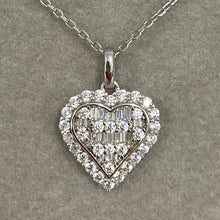 Cubic Zirconia Heart Halo Necklace