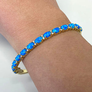 Opal 13-Stone Clasp Bangle