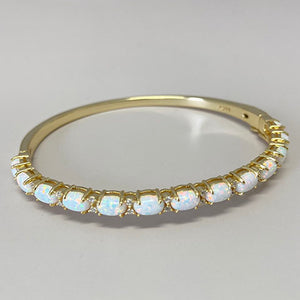 Opal 13-Stone Clasp Bangle