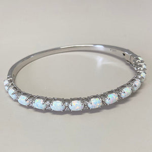 Opal 13-Stone Clasp Bangle