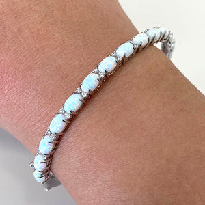 Opal 13-Stone Clasp Bangle