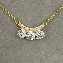 Triple Gem Swoop Necklace