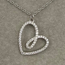 Pave Crossover Heart Necklace