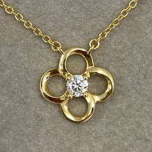 Center Cubic Zirconia Flower Necklace