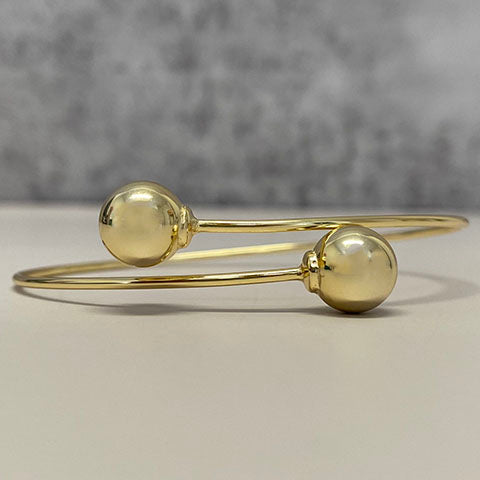 Overlapping Double Ball Bangle