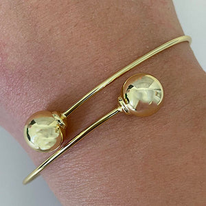 Overlapping Double Ball Bangle