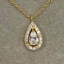 Cubic Zirconia Teardrop Halo Necklace