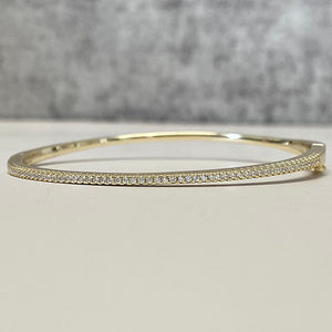 Narrow Pave Cubic Zirconia Clasp Bangle