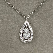Cubic Zirconia Teardrop Halo Necklace