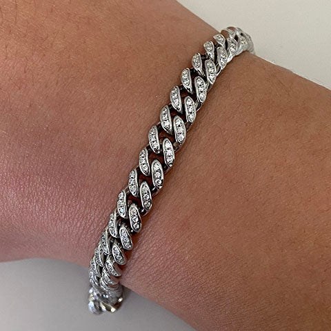 Pave Cubic Zirconia Figaro Bracelet