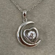 Crescent Heart Dancing Cubic Zirconia Necklace