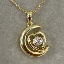 Crescent Heart Dancing Cubic Zirconia Necklace