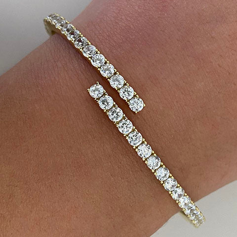 Cubic Zirconia Hinge Bangle