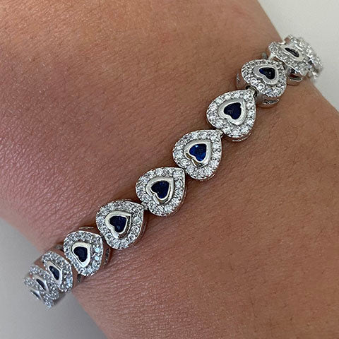 Pavé Heart Link Bracelet