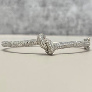 Cubic Zirconia Knot Clasp Bangle