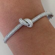 Cubic Zirconia Knot Clasp Bangle