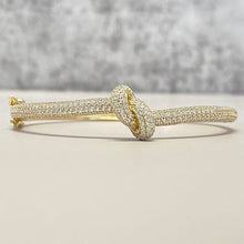 Cubic Zirconia Knot Clasp Bangle