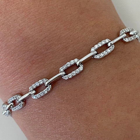 Cubic Zirconia Link Bracelet