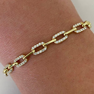 Cubic Zirconia Link Bracelet