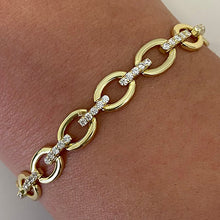Cubic Zirconia Bar Link Bracelet