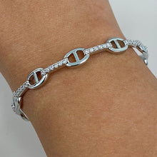 Brass Cubic Zirconia Row Buckle Cuff Bracelet